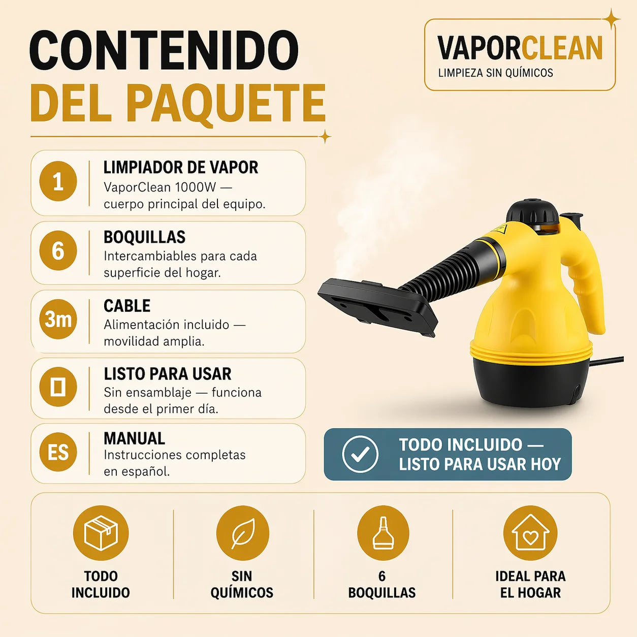 VaporClean - Desinfecta toda tu casa sin químicos en la mitad del tiempo