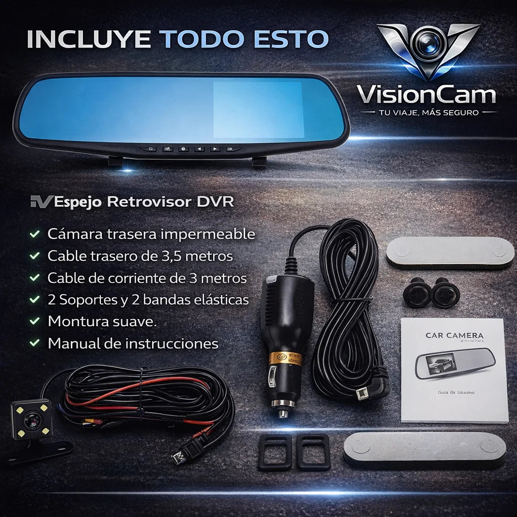 VisionCam - Maneja con total confianza: ve lo que no ves y guarda la evidencia