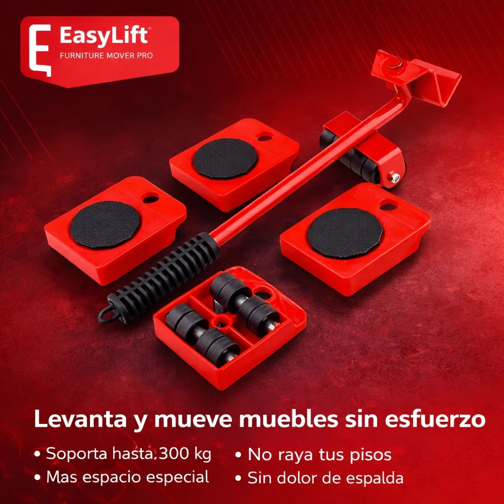 Kit Levantador de Muebles 💪 Eleva y desliza cualquier mueble 🛋️ Reorganiza tu hogar en minutos sin dolor de espalda ni daños en el piso