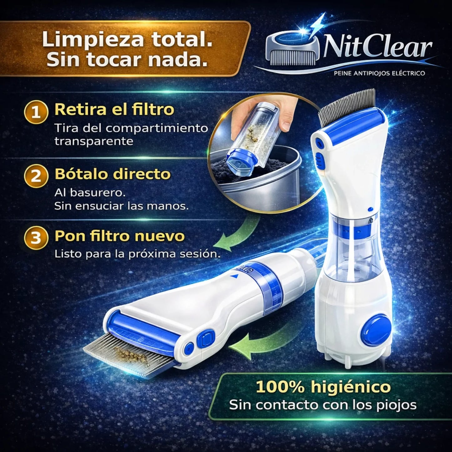 NitClear - Revisa y limpia mientras peinas