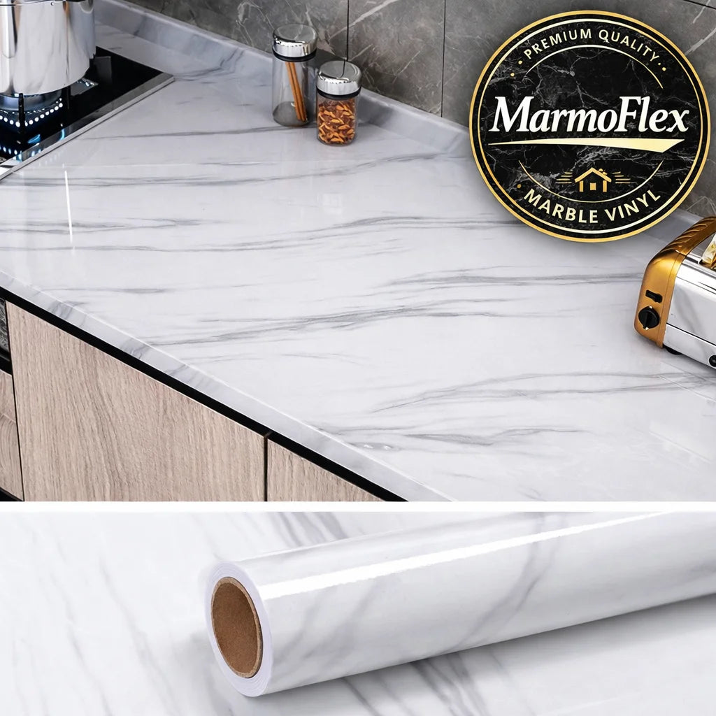 MarmoFlex Papel Vinil Adhesivo 10mt x 60cm - Cubre y Moderniza Muebles