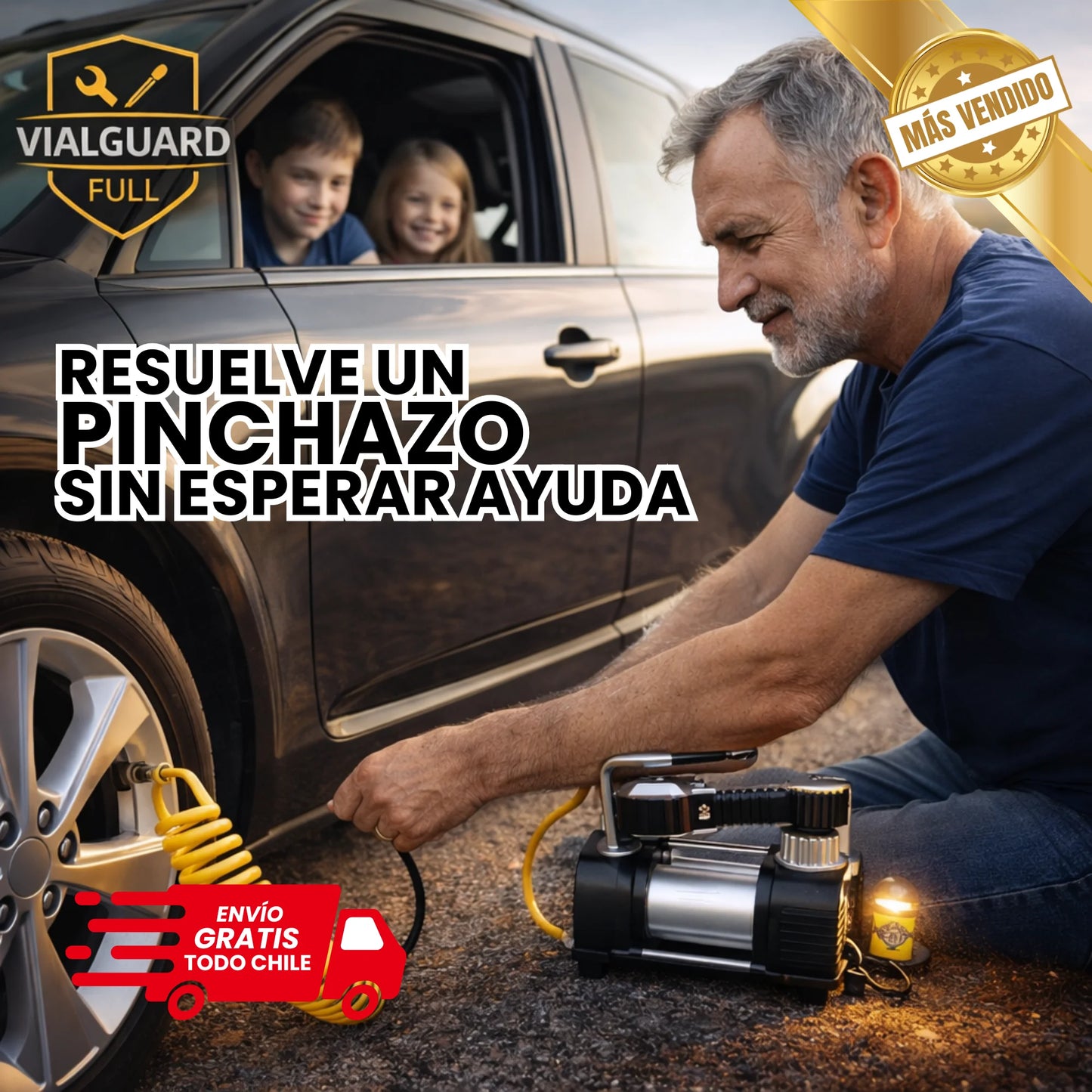Kit Completo para el Auto 🚙 8 herramientas esenciales listas para usar 🔧 Protege tu familia ante cualquier falla vial